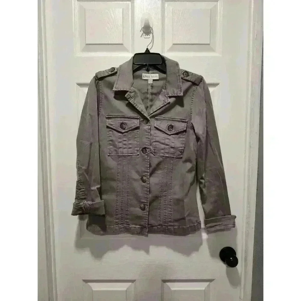 Knox Rose Women's Gray utility army‎ type jacket Size XSmall EUC